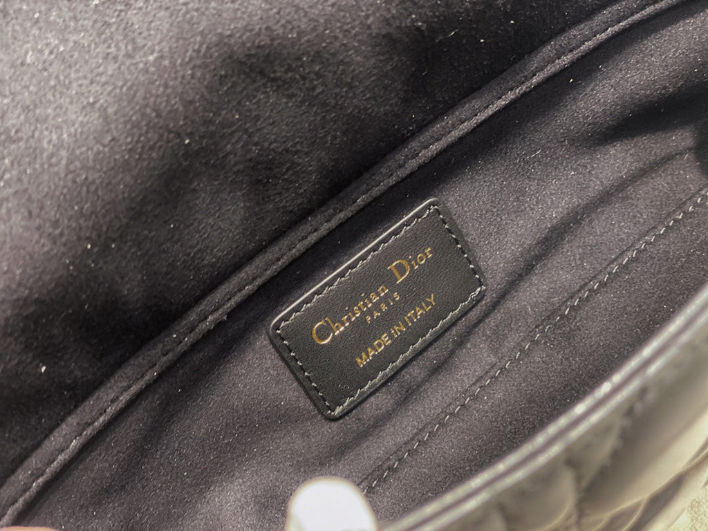 DIOR SMALL LADY D-JOY 22 BLACK LAMBSKIN