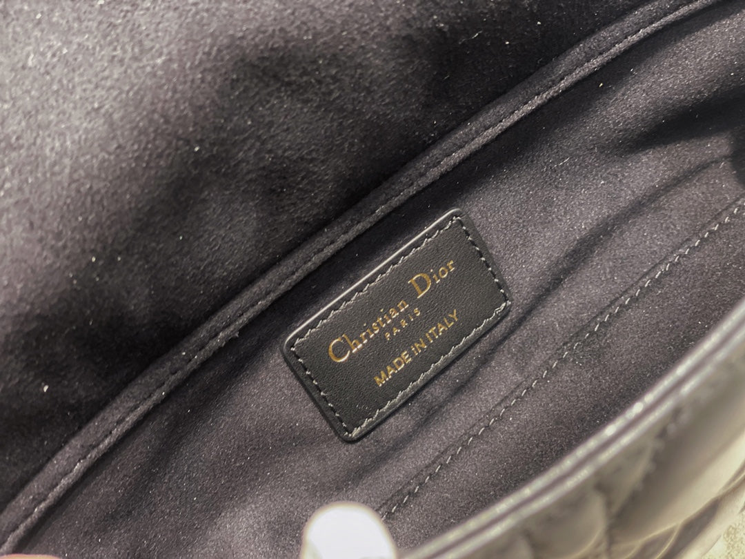DIOR SMALL LADY D-JOY 22 BLACK LAMBSKIN