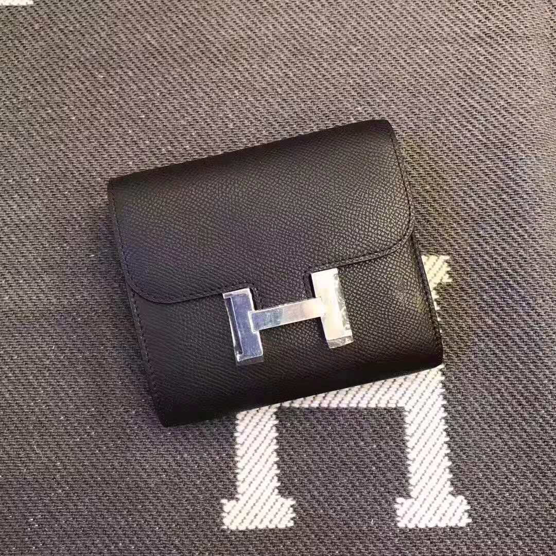HERMES Constance 13 Black Epsom Shw