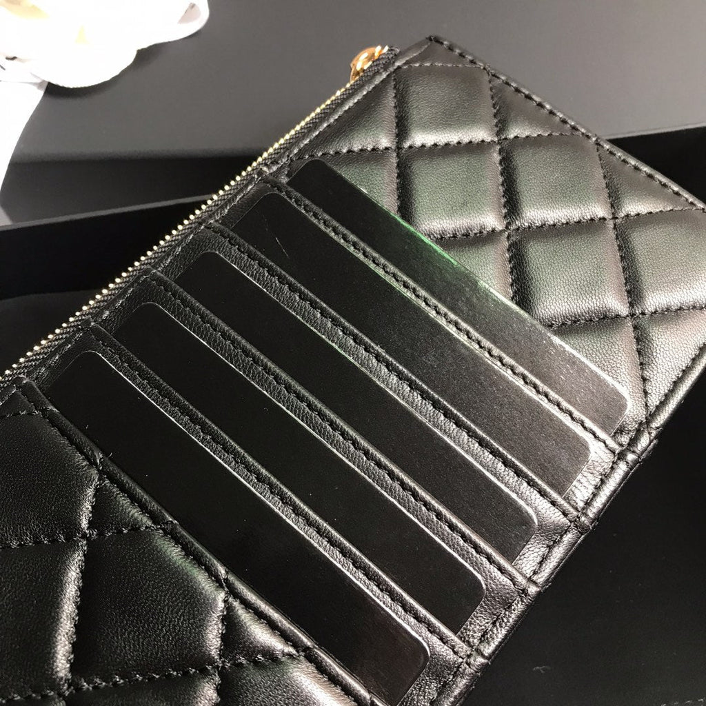 CHANEL MOBILE PURSE 19.5 BLACK GRAINED CALFSKIN GOLD ICON