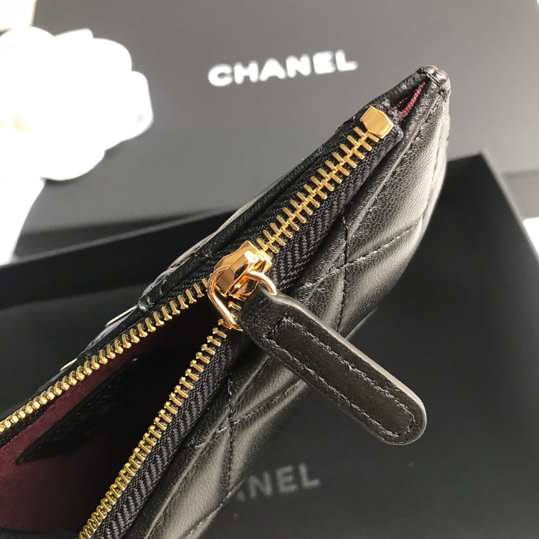 CHANEL MOBILE PURSE 19.5 BLACK GRAINED CALFSKIN GOLD ICON