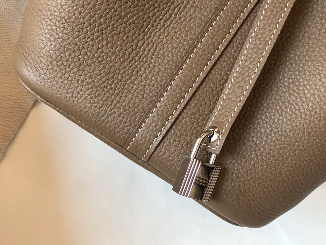 HERMES picotin lock 22 brown togo shw