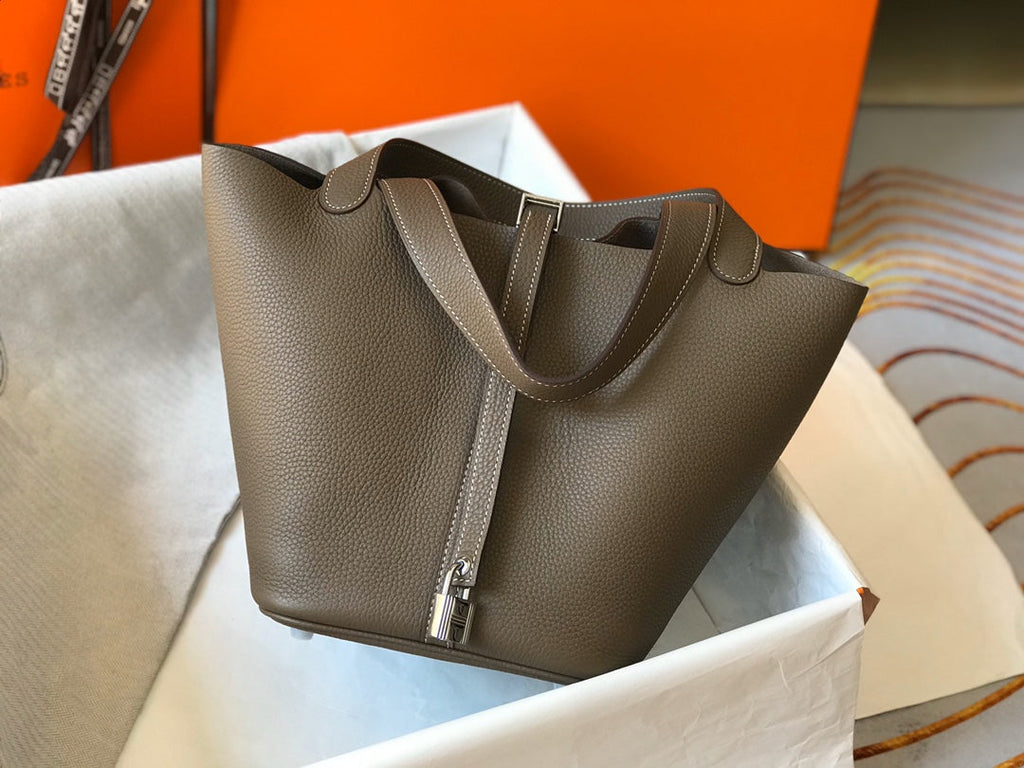 HERMES picotin lock 22 brown togo shw