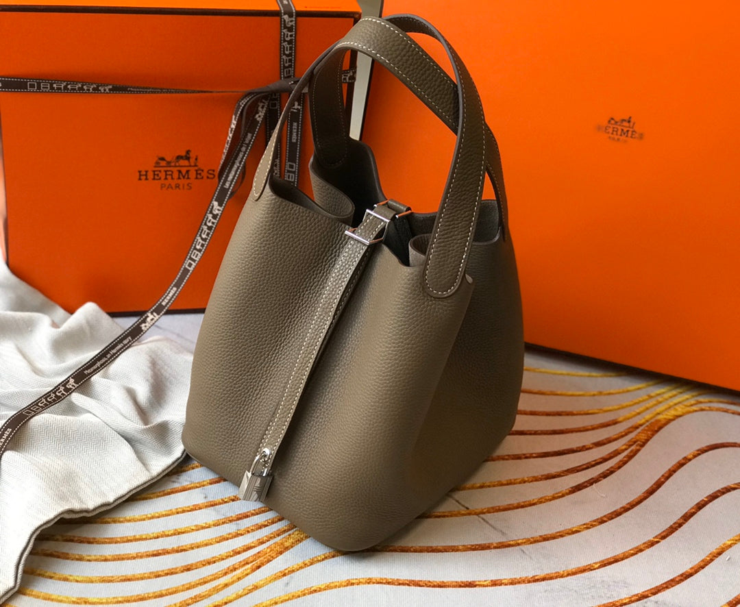 HERMES picotin lock 22 brown togo shw