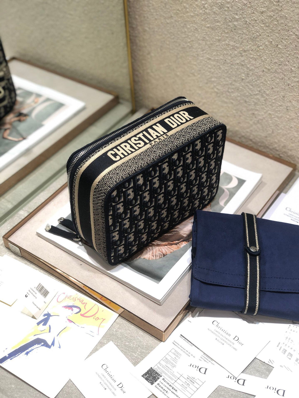 DIOR SMALL 24 VANITY CASE IN BLACK MONOGRAM OBLIQUE JACQUARD