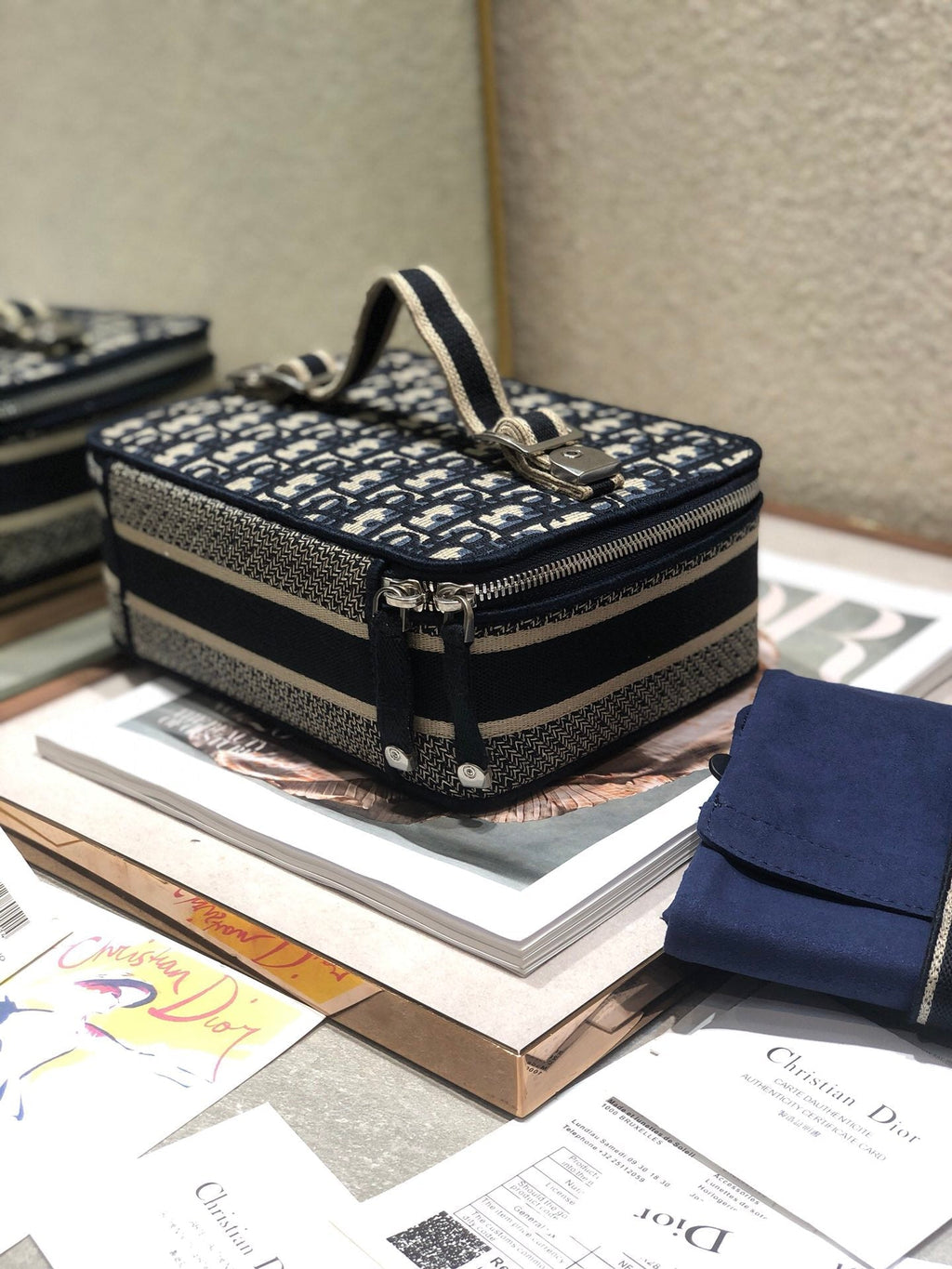 DIOR SMALL 24 VANITY CASE IN BLACK MONOGRAM OBLIQUE JACQUARD