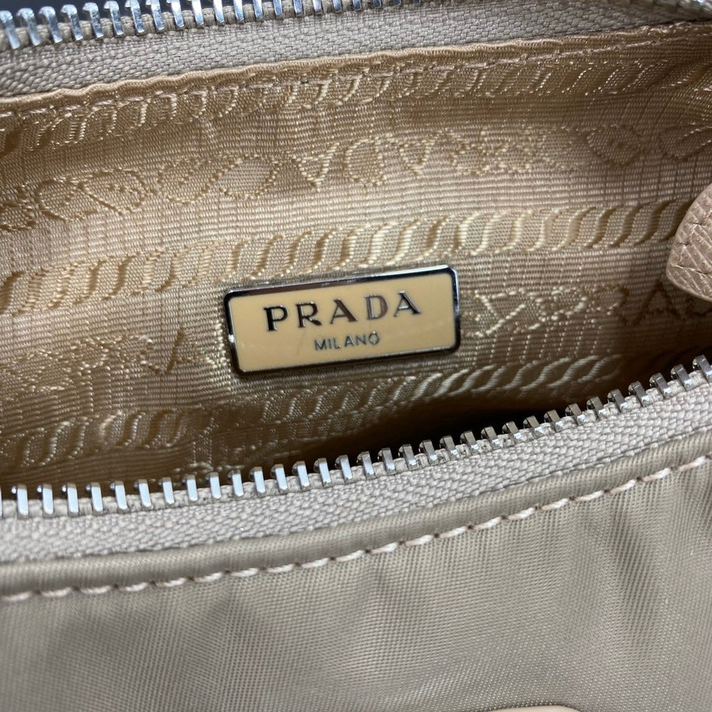 PRADA HOBO 22 BAG IN FLAX YELLOW RE-NYLON