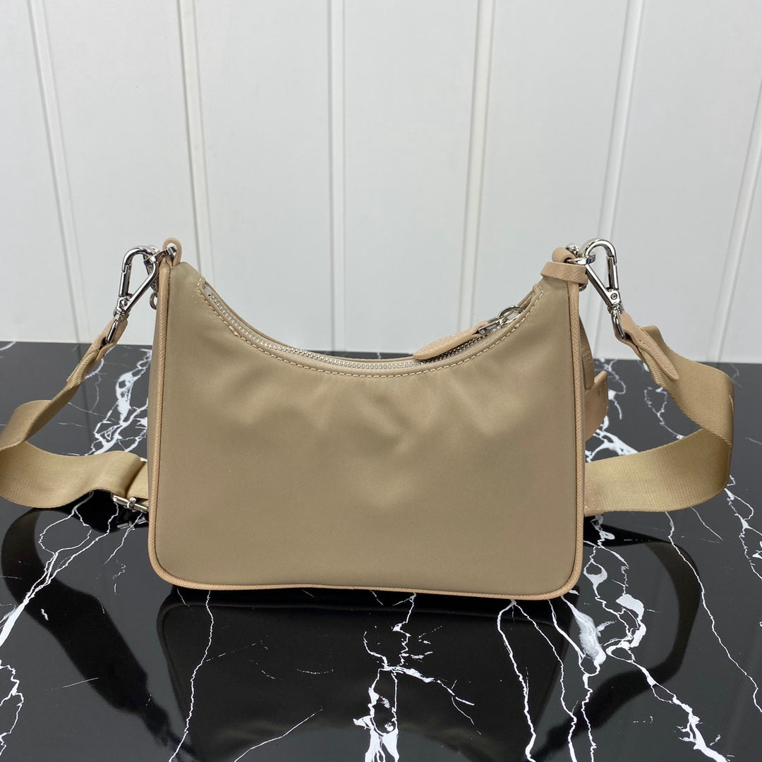 PRADA HOBO 22 BAG IN FLAX YELLOW RE-NYLON