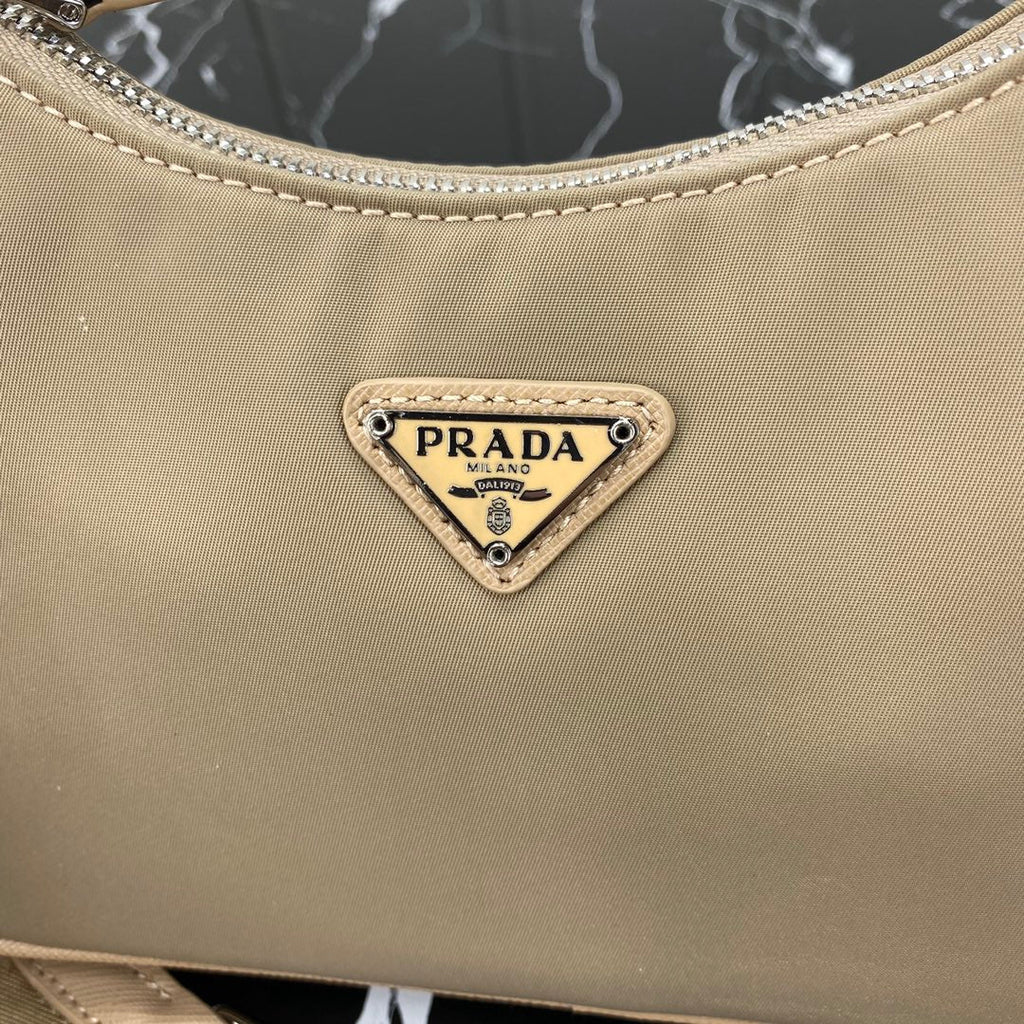 PRADA HOBO 22 BAG IN FLAX YELLOW RE-NYLON