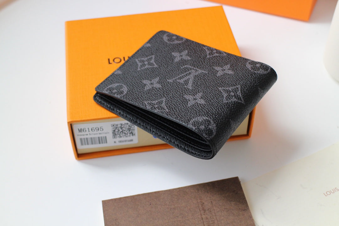 LOUIS VUITTON LV 25S MULTIPLE WALLET IN MONOGRAM ECLIPSE COATED CALFSKIN