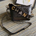 CHANEL MEDIUM 20 HOBO BAG IN BLACK CALFSKIN WITH STRAP