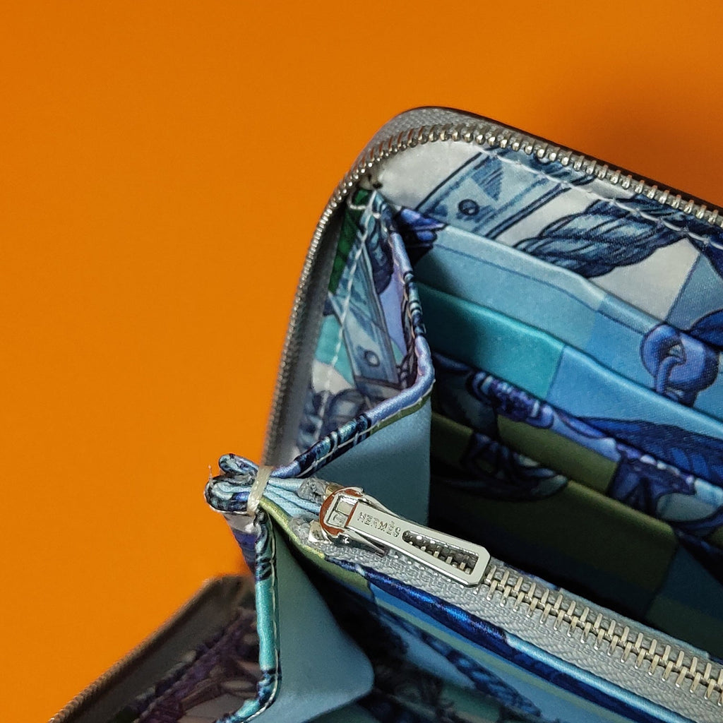 HERMES Zipper Wallet 20 Grey Epsom