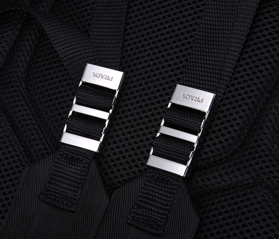 PRADA BACKPACK 39 IN BLACK RE-NYLON AND SAFFIANO LEATHER
