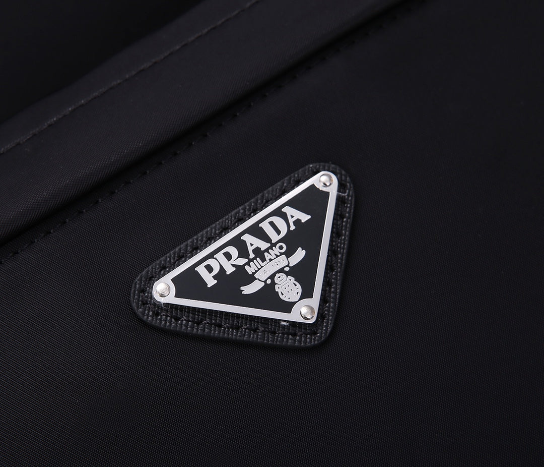 PRADA BACKPACK 39 IN BLACK RE-NYLON AND SAFFIANO LEATHER