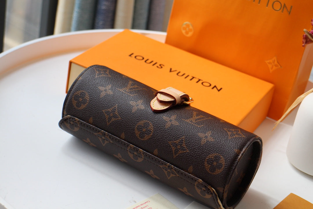 LOUIS VUITTON LV 25S ASTUCCIO PER 3 OROLOGI 20 IN BROWN MONOGRAM CALFSKIN