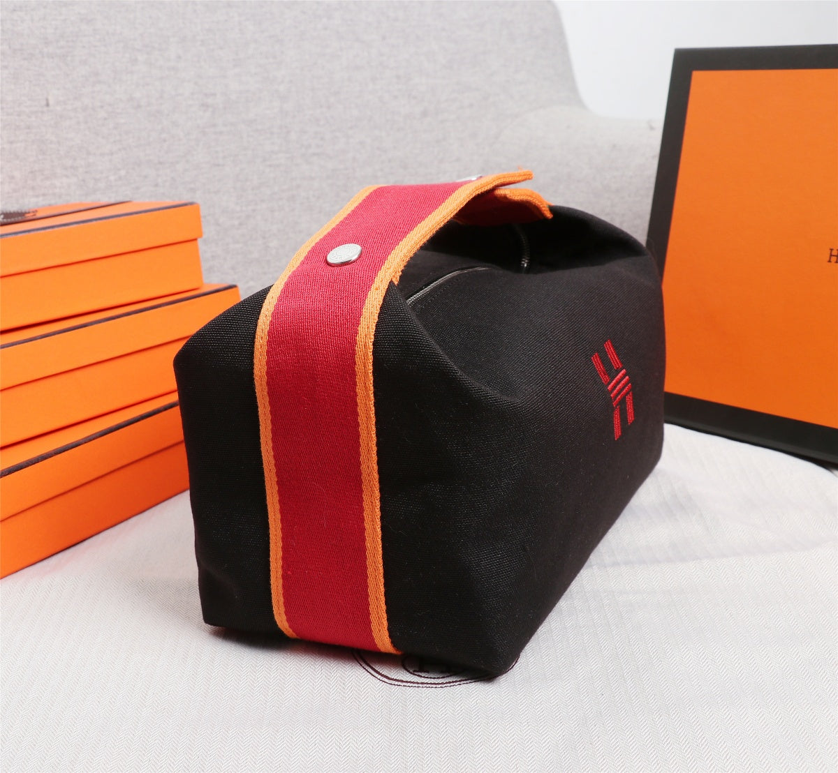 HERMES BRIDE-A-BRAC 21 BLACK CANVAS