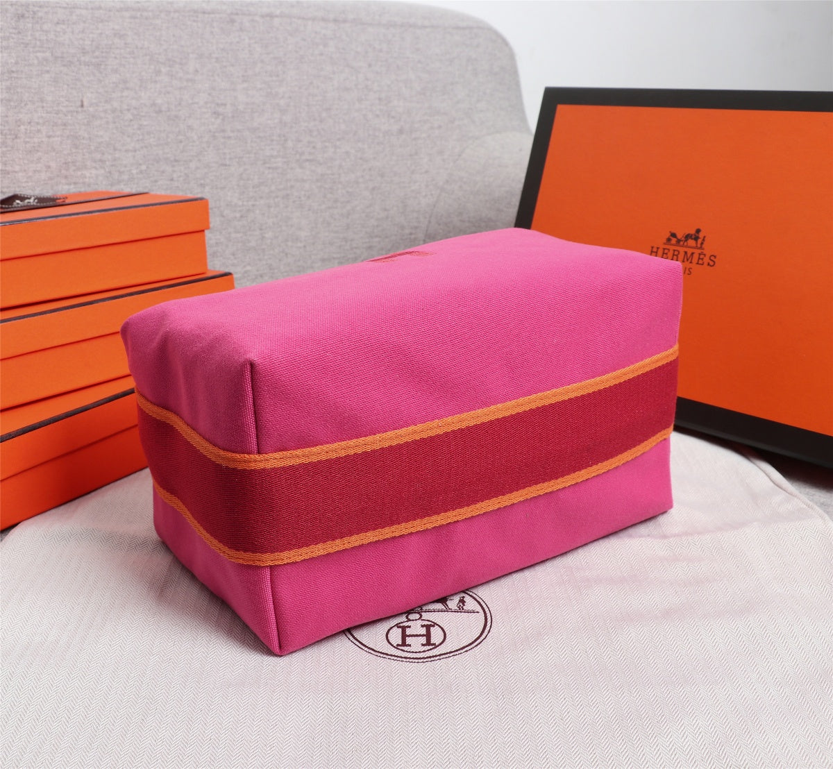 HERMES BRIDE-A-BRAC 25 DEEP PINK CANVAS