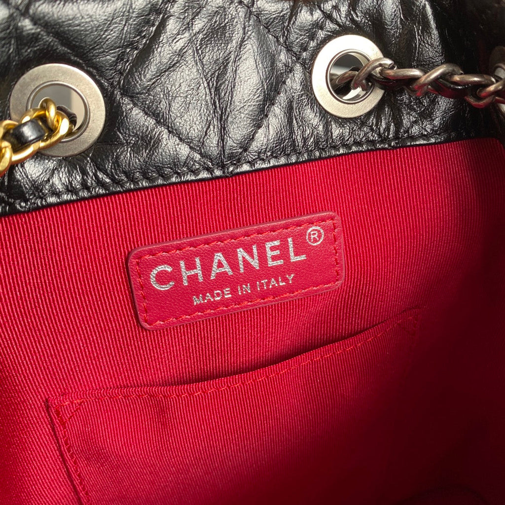 CHANEL GRABRIELLE SMALL 24 BACKPACK IN BLACK CALFSKIN