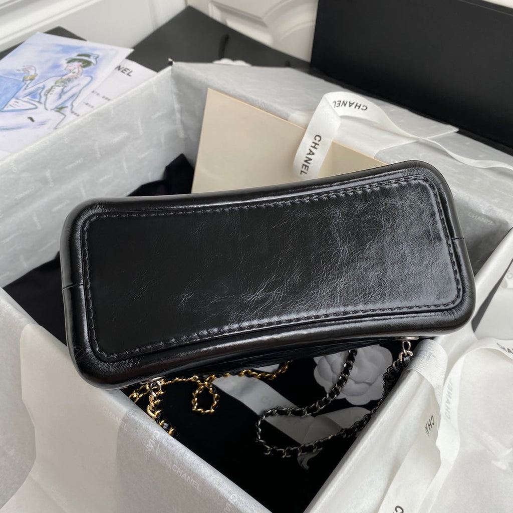 CHANEL GRABRIELLE SMALL 24 BACKPACK IN BLACK CALFSKIN