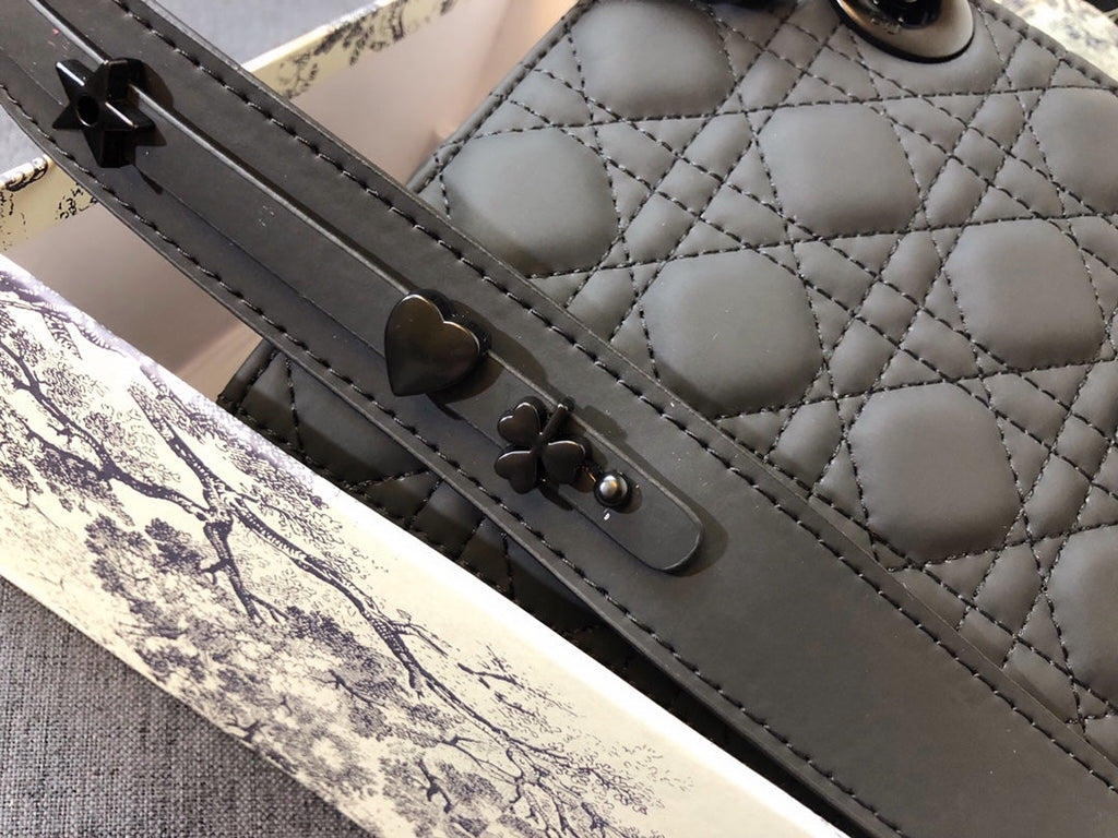 DIOR MEDIUM LADY 20 BAG IN BLACK CALFSKIN