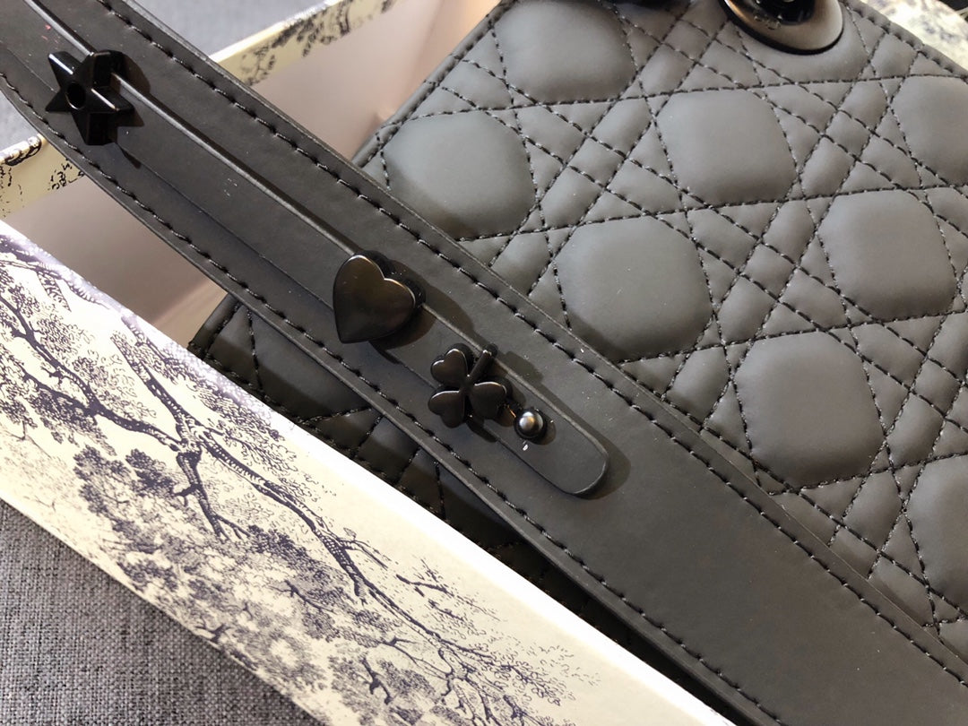 DIOR MEDIUM LADY 20 BAG IN BLACK CALFSKIN