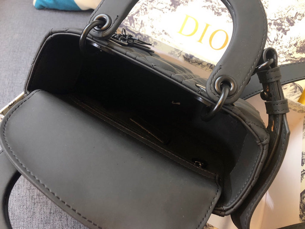 DIOR MEDIUM LADY 20 BAG IN BLACK CALFSKIN