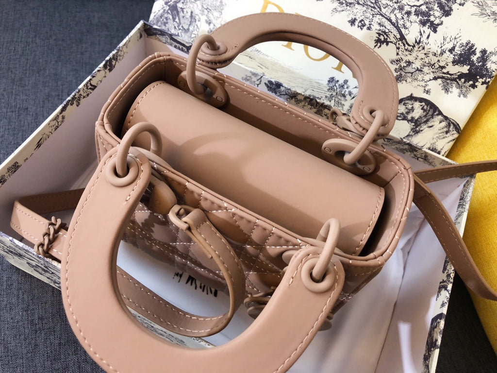 DIOR MINI LADY 17 BAG IN CAMEL BROWN CALFSKIN