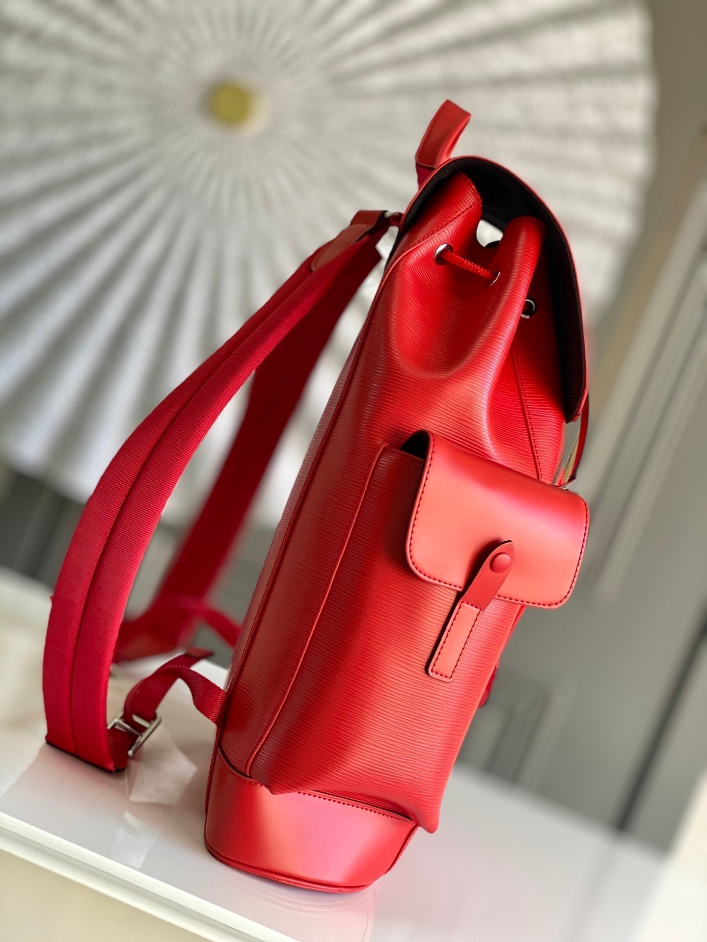 LOUIS VUITTON LV x SUPREME CHRISTOPHER SMALL BACKPACK 47 IN RED EPI CALFSKIN