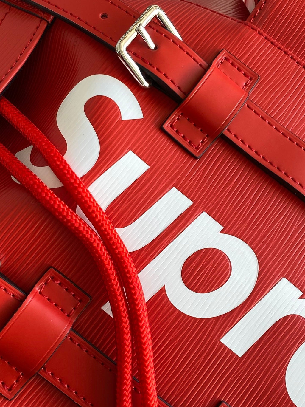 LOUIS VUITTON LV x SUPREME CHRISTOPHER SMALL BACKPACK 47 IN RED EPI CALFSKIN