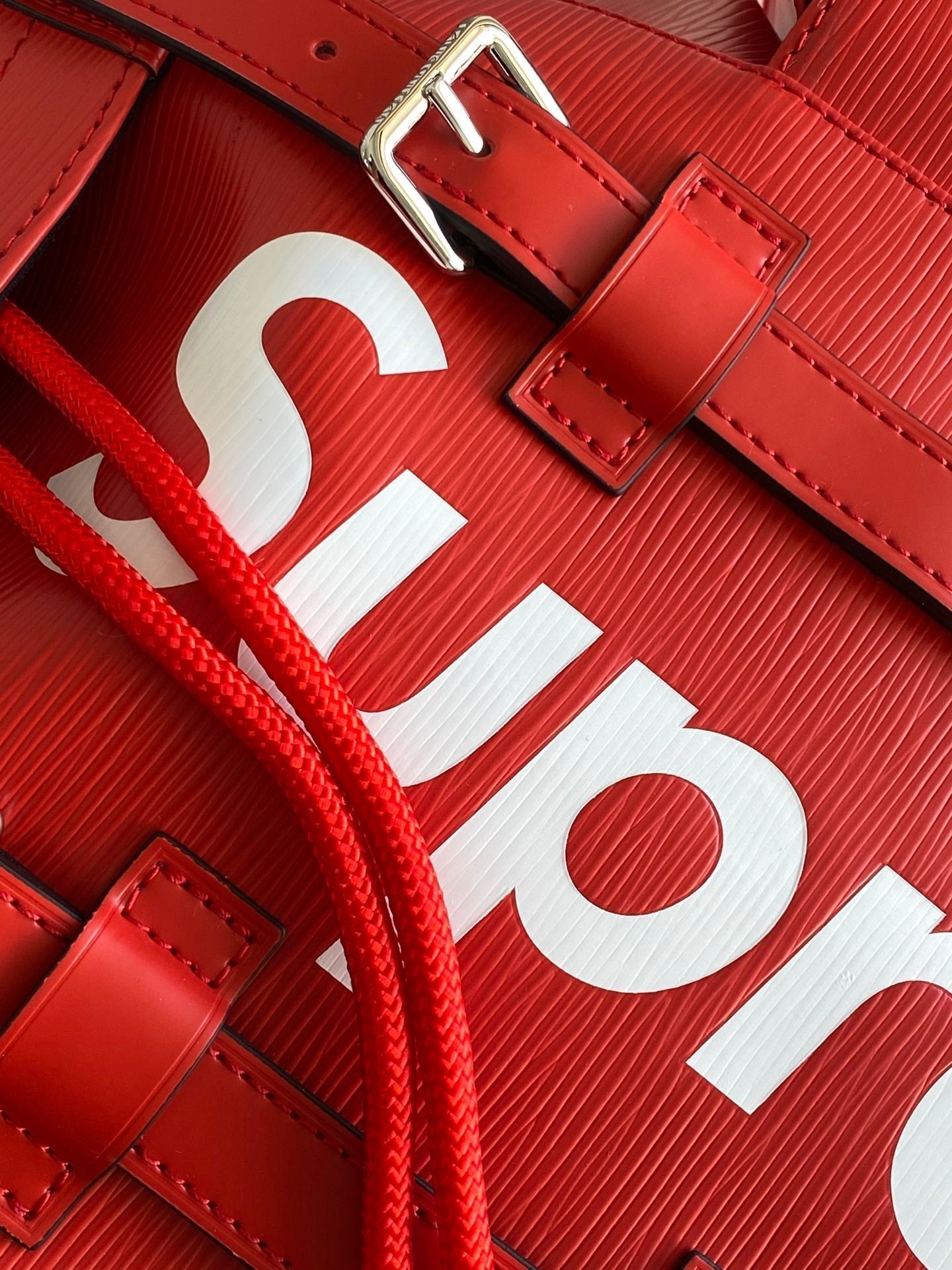 LOUIS VUITTON LV x SUPREME CHRISTOPHER SMALL BACKPACK 47 IN RED EPI CALFSKIN