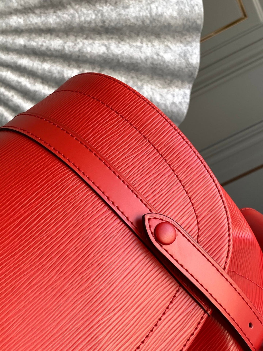 LOUIS VUITTON LV x SUPREME CHRISTOPHER SMALL BACKPACK 47 IN RED EPI CALFSKIN
