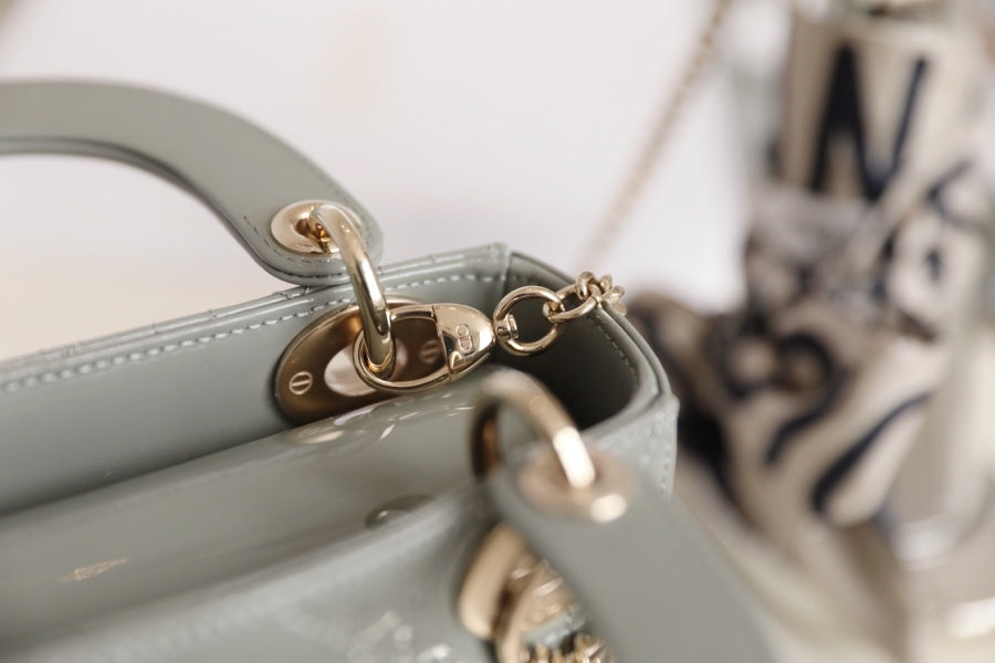 DIOR LADY 17 IN GRAY WITH CANNAGE PATTERN