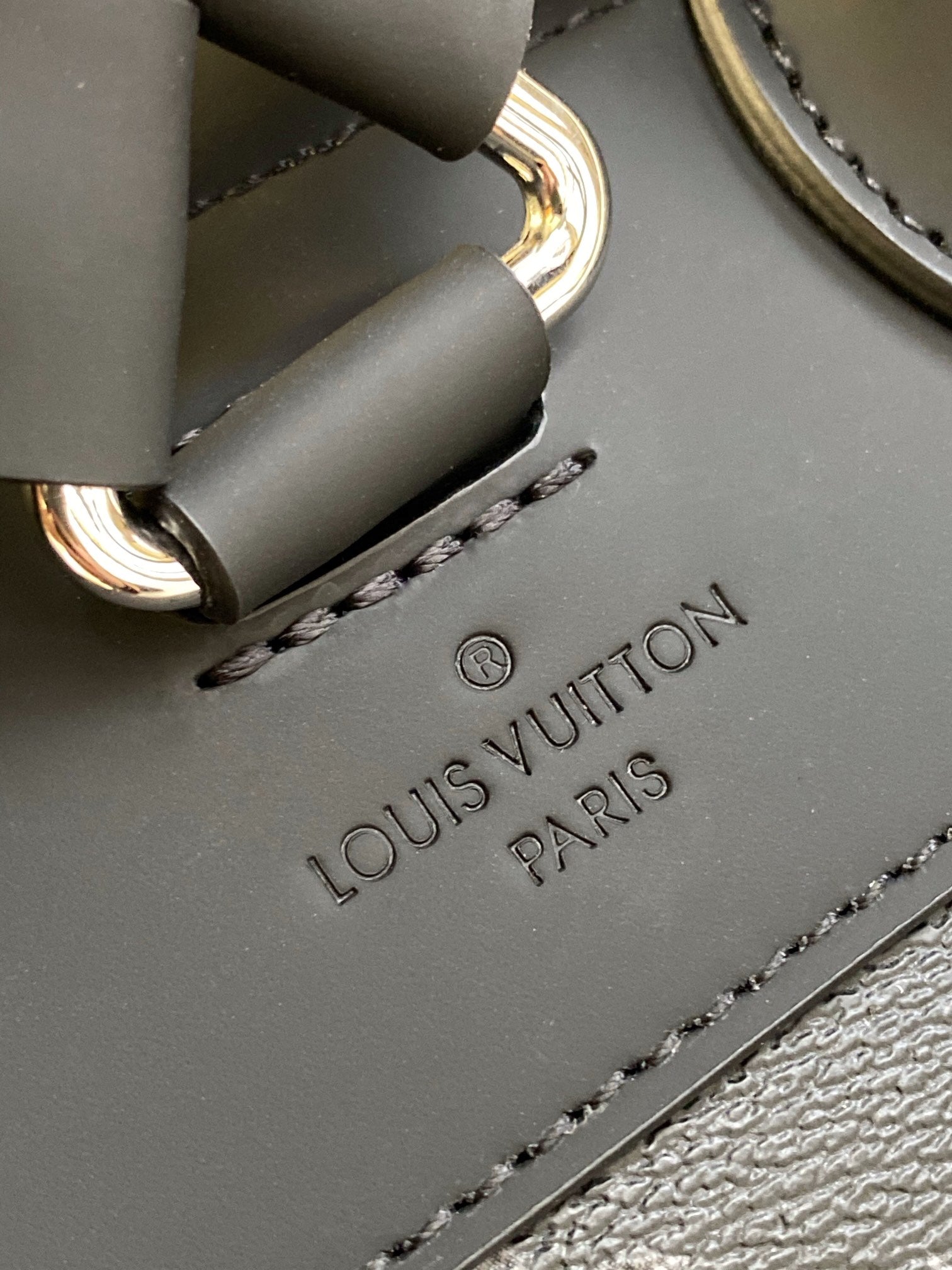LOUIS VUITTON STEAMER BACKPACK 45 IN GUN METAL MONOGRAM ECLIPSE CANVAS AND BLACK CALFSKIN SILVER BUCKLE