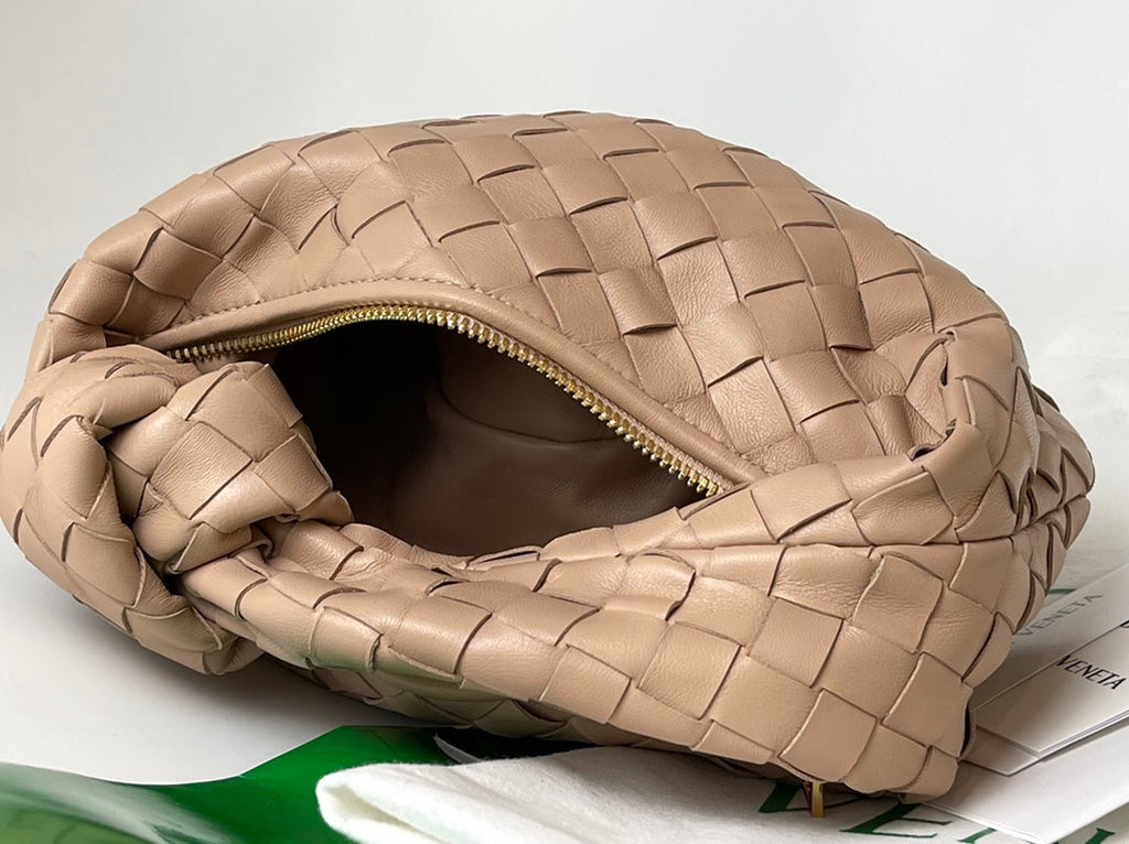 BOTTEGA VENETA MINI JODIE 27 IN MEDIUM BROWN LAMBSKIN