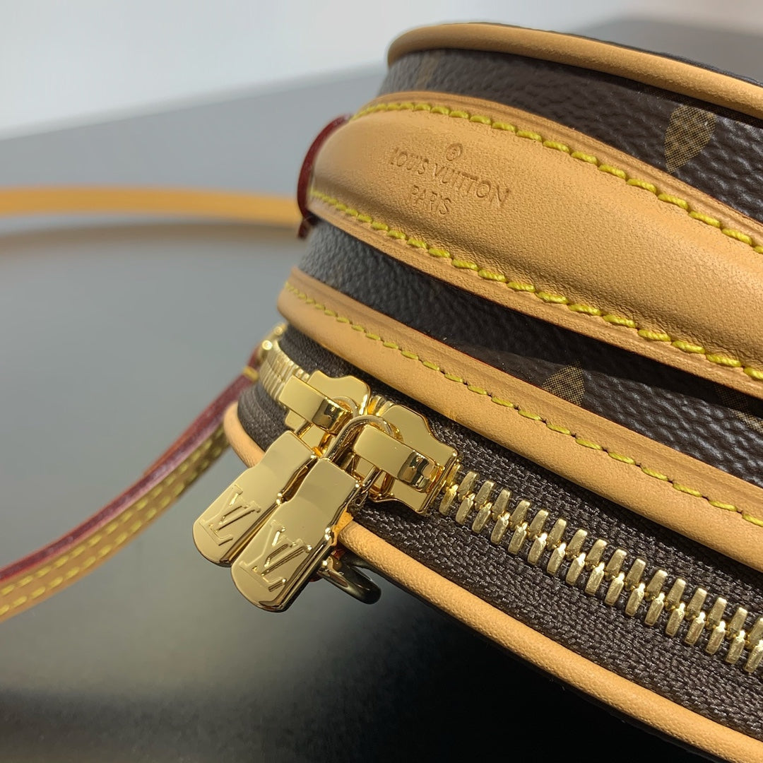 LOUIS VUITTON MINI BOITE CHAPEAU 13 IN BROWN MONOGRAM CANVAS GOLD HARDWARE