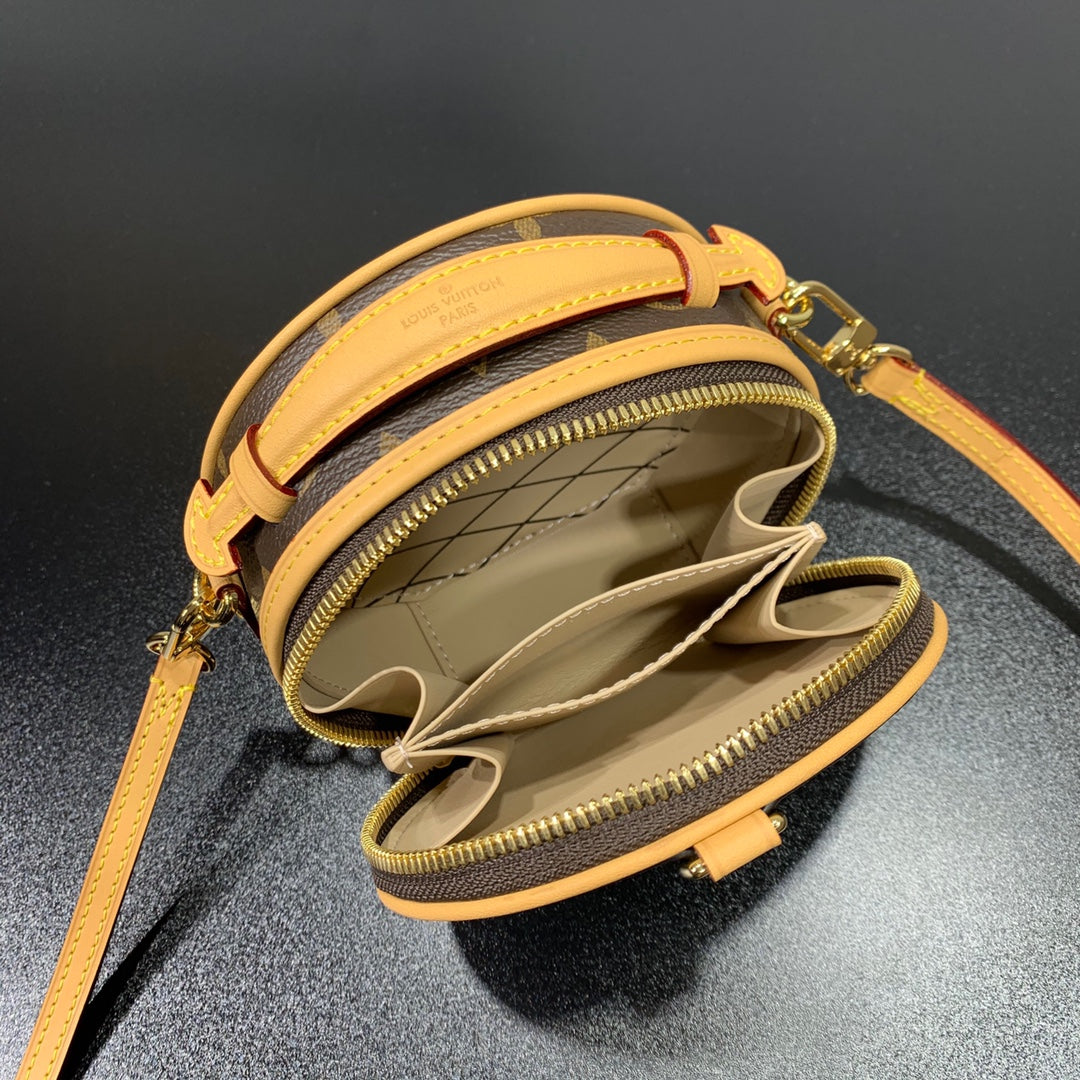 LOUIS VUITTON MINI BOITE CHAPEAU 13 IN BROWN MONOGRAM CANVAS GOLD HARDWARE