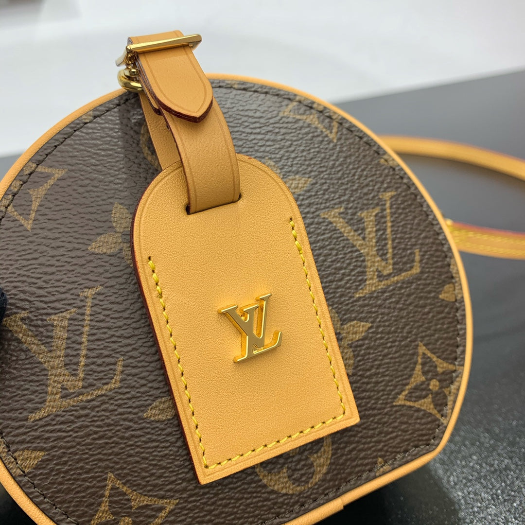 LOUIS VUITTON MINI BOITE CHAPEAU 13 IN BROWN MONOGRAM CANVAS GOLD HARDWARE