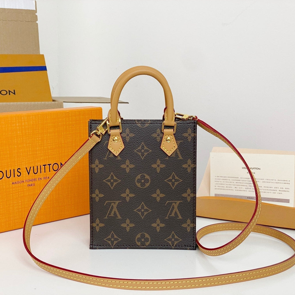 LOUIS VUITTON LV MINI TOTE BAG 17 IN BROWN MONOGRAM COATED CANVAS