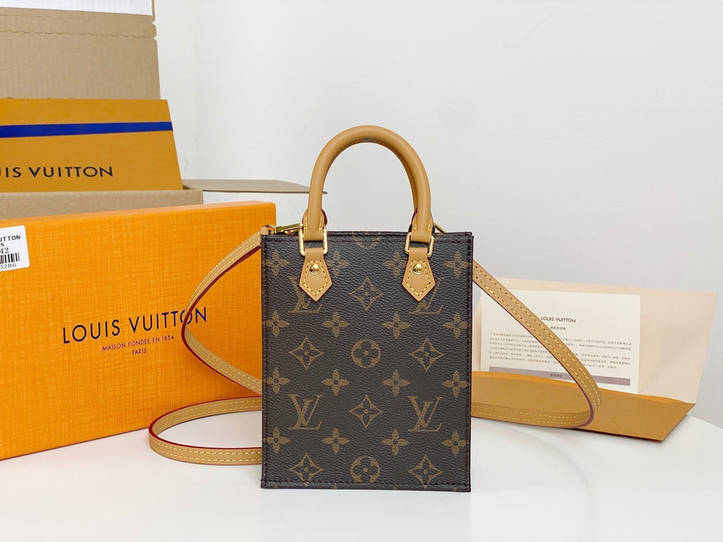 LOUIS VUITTON LV MINI TOTE BAG 17 IN BROWN MONOGRAM COATED CANVAS