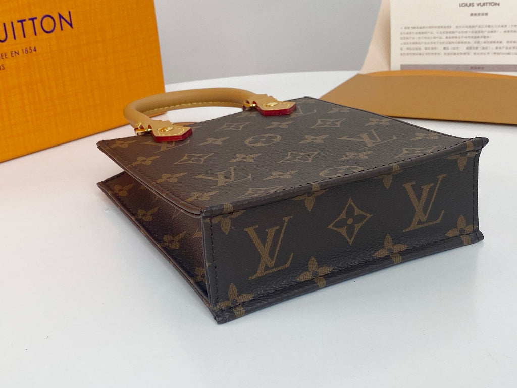 LOUIS VUITTON LV MINI TOTE BAG 17 IN BROWN MONOGRAM COATED CANVAS