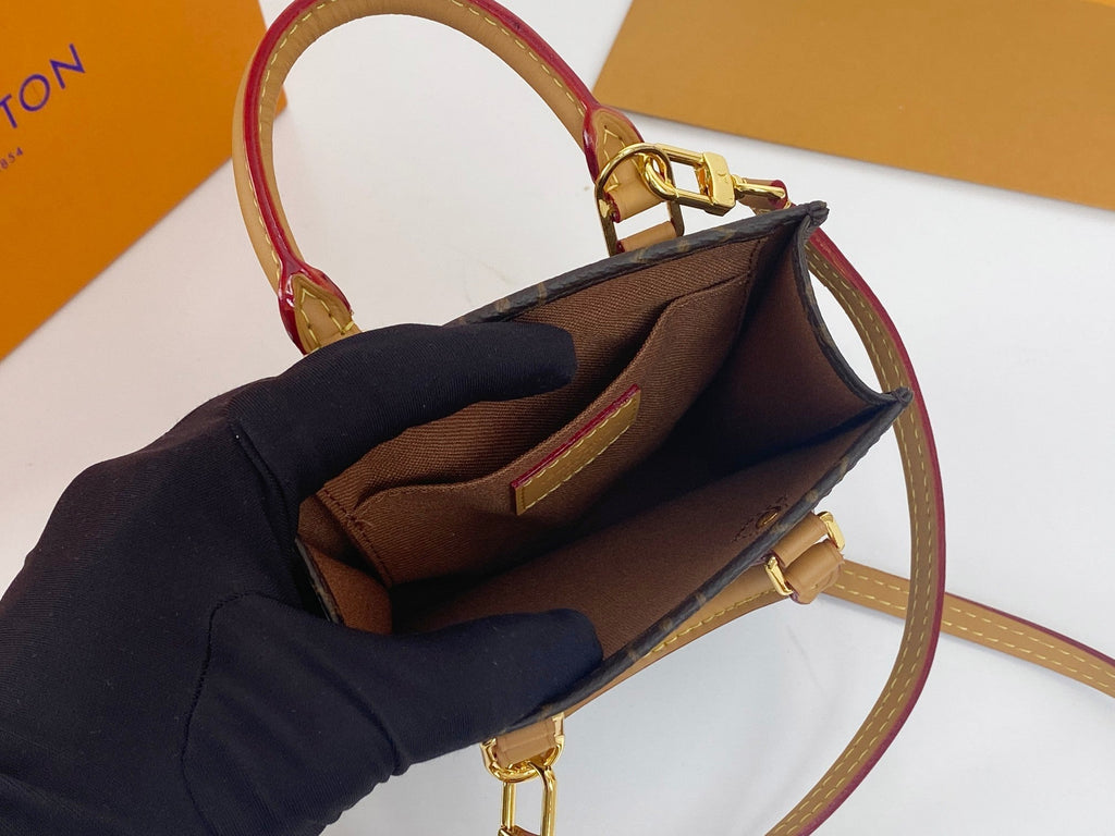 LOUIS VUITTON LV MINI TOTE BAG 17 IN BROWN MONOGRAM COATED CANVAS