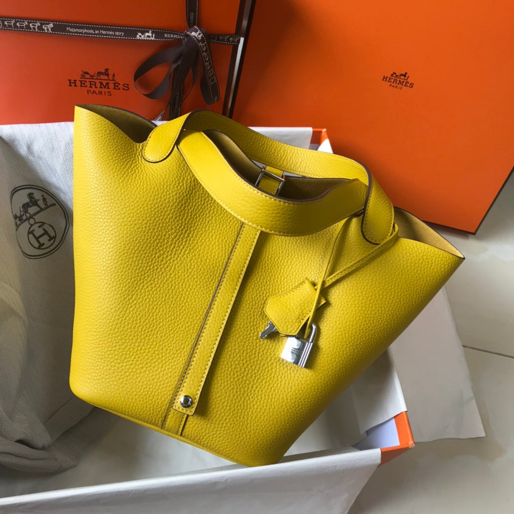 HERMES picotin lock 22 yellow togo shw