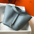 HERMES picotin lock 22 stone blue togo shw