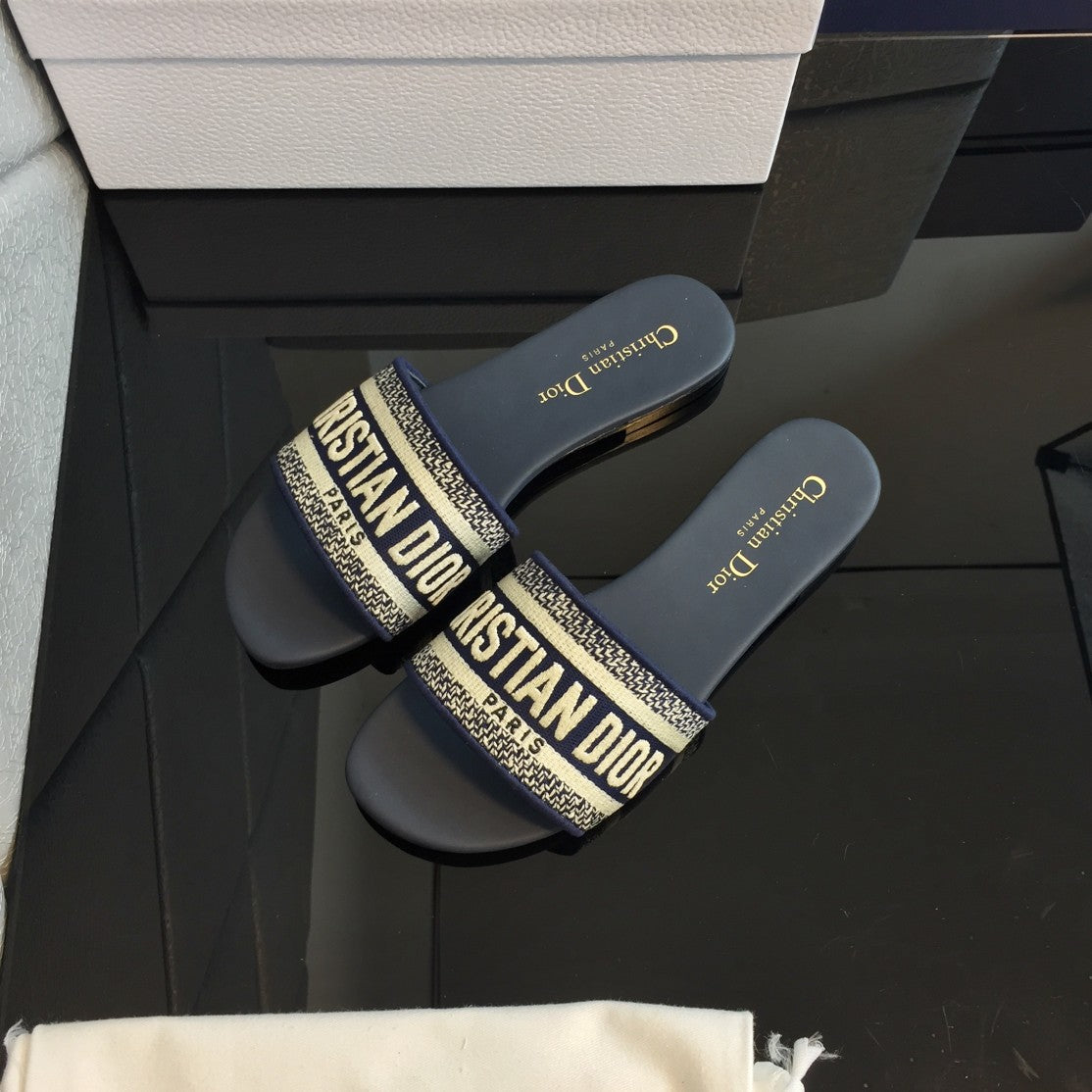 DIOR CD Mule Dway Slide 10mm Multi-motifs Style 51