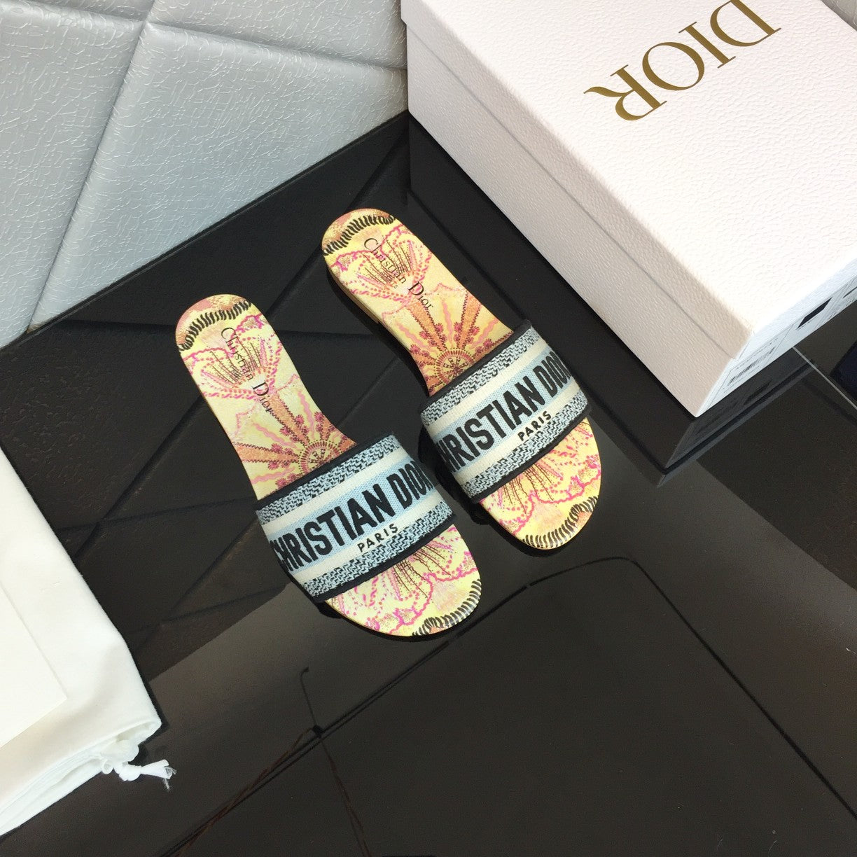 DIOR CD Mule Dway Slide 10mm Multi-motifs Style 50