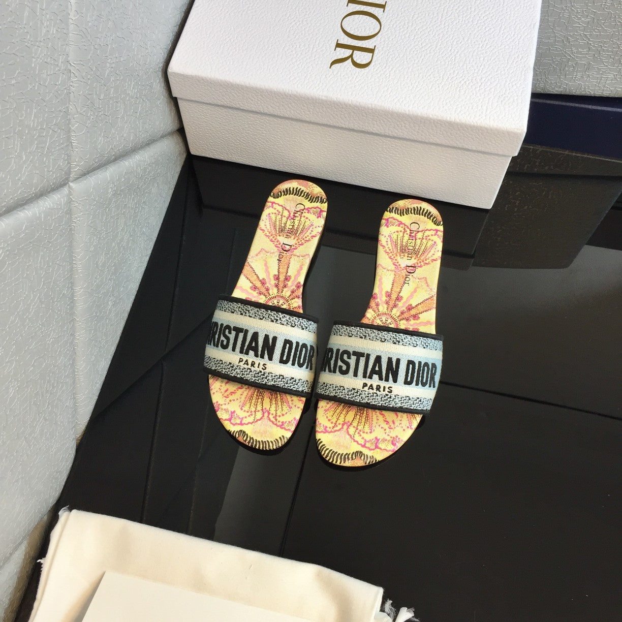 DIOR CD Mule Dway Slide 10mm Multi-motifs Style 50