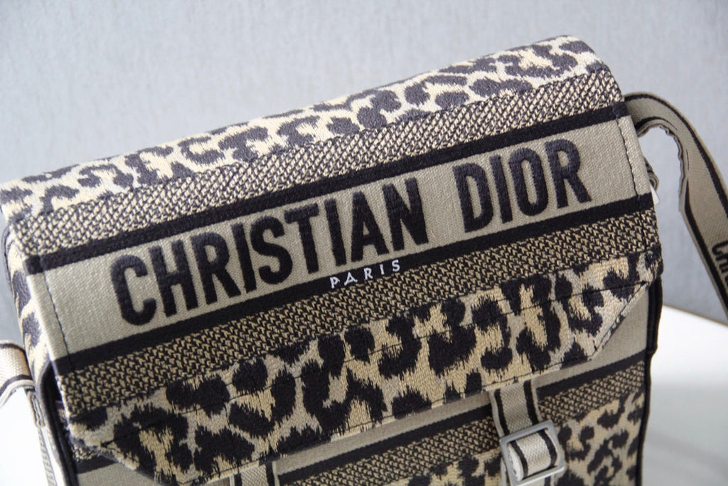 DIOR CAMP DOUBLE BUCKLE BAG 28 IN MIZZA BEIGE CANVAS