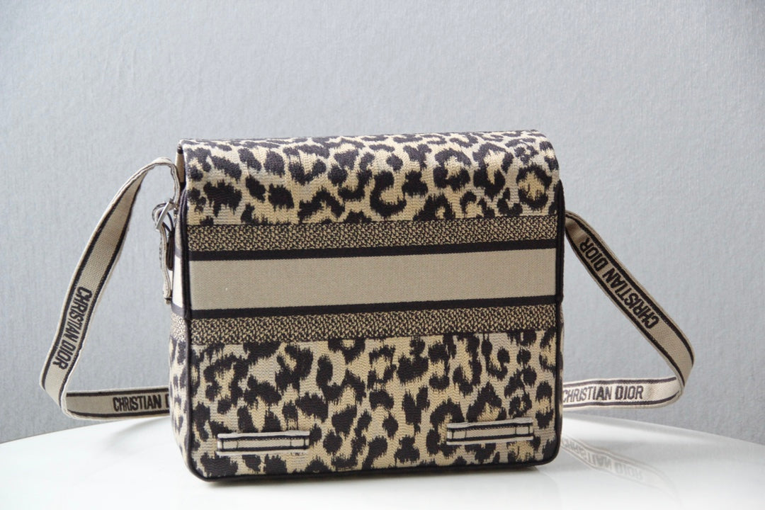DIOR CAMP DOUBLE BUCKLE BAG 28 IN MIZZA BEIGE CANVAS