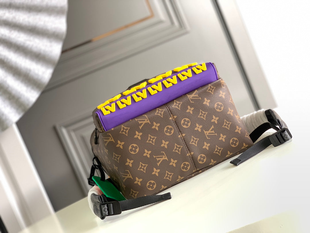 LOUIS VUITTON DISCOVERY BACKPACK 40 IN BROWN MONOGRAM CANVAS RUBBER LOGO