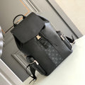 LOUIS VUITTON BACKPACK 45 IN BLACK CALFSKIN AND GUN METAL MONOGRAM ECLIPSE CANVAS